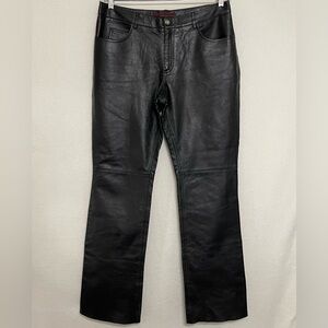 Margaret Godfrey Genuine Leather Black Bootcut Pants Women’s 12